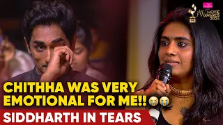 Chithha was very emotional! 😭😭 #Siddharth in tears! | JFW Movie Awards 2024 | JFW