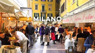 [4K]🇮🇹 Milan Evening Vibes💗: Da Vinci's Last Supper, Naviglio Grande, Brera District. Apr. 2023