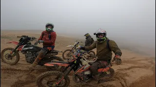 Enduro в грязи на китайском мото Lanza замерзла Avantis утонул