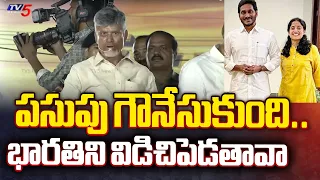 పసుపు గౌను..| Chandrababu Wonderful Comments On YS Bharathi | CM YS Jagan | AP Elections 2024 | TV5