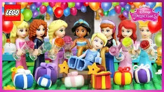 ♥ LEGO Disney Princess BIRTHDAY CELEBRATION Stop Motion Animation Cartoons for Kids