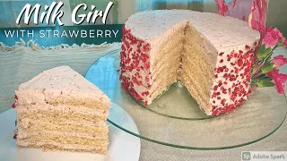 Торт “Молочная девочка” с клубничным кремом I "Milk Girl" cake with strawberry cream (Sub)