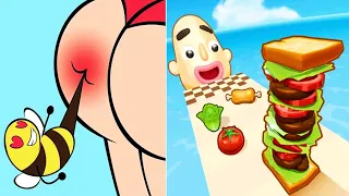 Satisfying Gameplay - Help Me : Tricky Puzzle vs Sandwich Runner All Levels