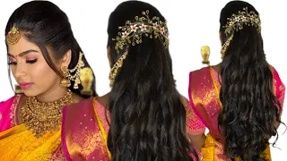 Reception Hair Style in Tamil Tutorial #hairstyle #hairextensions #curls #trending