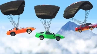 MID-AIR CAR PARACHUTE BATTLE (GTA 5 Free Roam)