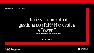 Webinar - Ottimizza il controllo di gestione con l'ERP Microsoft e la Power BI