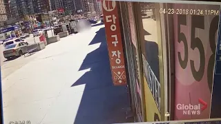 Surveillance video shows van driving down sidewalk on Yonge St  during attack