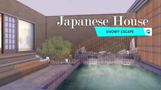 Japanese House 🌸 Snowy Escape | Stop Motion build | The Sims 4 | NO CC
