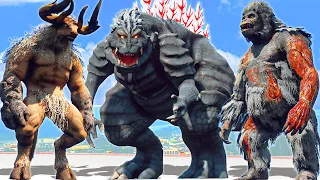 Monster-Verse || Zombie Gorilla vs Minotaur vs Godzilla - Epic Battle