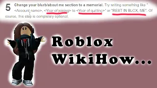 The most CONCERNING Roblox Wikihow tutorials