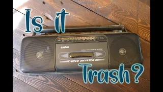 Sanyo cassette player at the dump