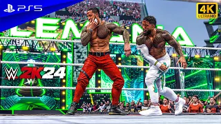 Jey Uso vs. Jimmy Uso | Wrestlemania 40 WWE 2K24 Gameplay | PS5™ [4K60]