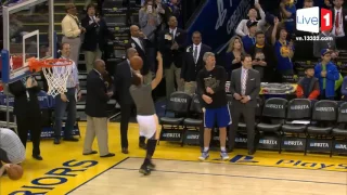 🏀Dell Curry Still Got It! Hits Pregame 3 Off Dish From Steph | 02.01.17