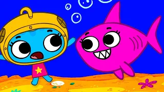 Kit and Kate - Baby Shark Song - Songs for children