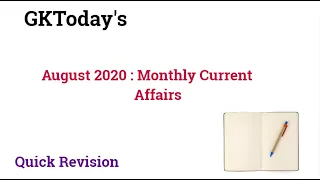 August 2020 | Full Month Current Affairs | Current Affairs in English [Revision]
