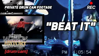 "Beat It” Sugarfoot DRUM CAM [split screen] - HIStory Tour