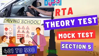 RTA DUBAI🇦🇪 MOCK TEST / THEORY TEST PRACTICE / SECTION - 5 | QUestion 401-500 📖