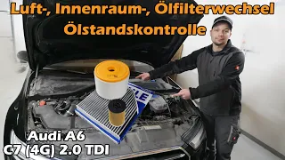 Audi A6 C7 (4G) Filterwechsel (Innenraumfilter Luftfilter Ölfilter) und Ölstandskontrolle im MMI