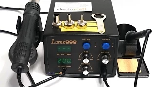 Паяльная станция Lukey 898. Фен+паяльник. Видео от Electronoff.