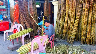 Amazing Sugarcane Juice Proccese - Cambodia Street Food