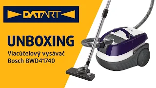 Viacúčelový vysávač Bosch BWD41740 fialový | unboxing