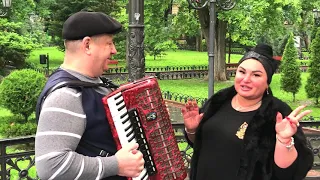 In the City Garden in Odessa Singing Colonel and Svetlana Bazarenko with The Bring