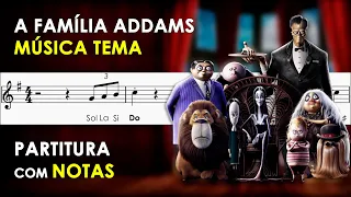 Tema da Família Addams | Partitura com Notas para Flauta Doce, Violino | Addams Family Theme