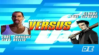 Gameplay MUGEN Cj and Niko Bellic VS Claude Speed and Toni Cipriani.