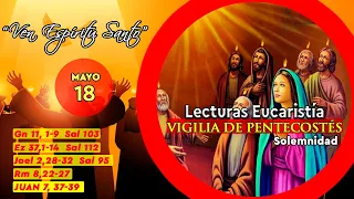 EVANGELIO LECTURAS VIGILIA DE PENTECOSTÉS SÁBADO MAYO 18 DE 2024 EN LA NOCHE | JUAN 7,37-39