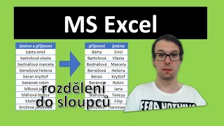 Excel: rozdělení jména a příjmení do sloupců (2 postupy)