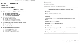 Self-Access Centre | IELTS LISTENING TEST | SECTION-3