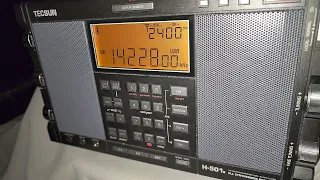 R5AJ Moscow Russia amateur radio station 20 meters shortwave Tecsun H-501x telescopic antenna