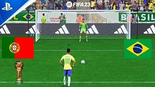 RONALDO VS NEYMAR ! PORTUGAL VS BRAZIL !  PENALTY SHOOTOUT ! FIFA 23 WORLD CUP MODE