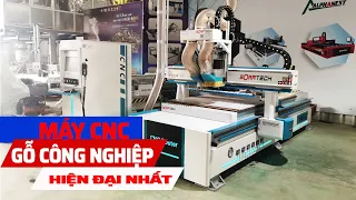 Máy CNC Gỗ Công nghiệp - Thay dao tự động 12 dao + đầu khoan 9 mũi - hiện đại nhất năm 2021