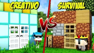 CASA EN SURVIVAL VS CASA EN CREATIVO 🏡 MINECRAFT