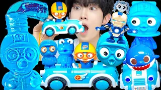 ASMR ICE CREAM BLUE PORORO JELLY RECIPE PARTY 직접 만든 블루 뽀로로 꿀젤리 먹방 DESSERTS MUKBANG EATING SOUNDS 咀嚼音