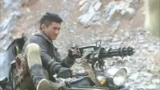 The lad invents a genius device, mounting a Gatling gun on a motorcycle, effortlessly killing Japs.