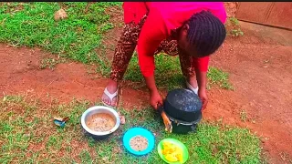 Very unique African Village life// cooking African traditional food for lunch//Chinjagi soup