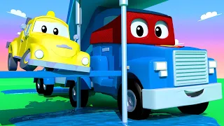 Детские мультики с грузовиками - Грузовик Водная горка - Трансформер Карл в Автомобильный Город 🚚 ⍟