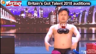MR Uekusa Stripped ALMOST NAKED  Auditions Britain's Got Talent 2018 S12E01