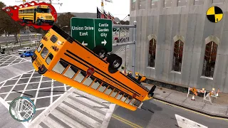 GTA 4 Crazy School Bus Crashes Ep.11