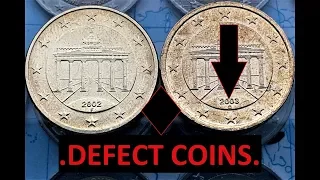 Germany 50 Cent 2002 F 2003 D $Defect coins RARE$/2 Euro 340.000.000