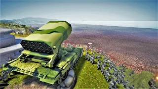 4,000,000 ZOMBIES vs BEACH DEFENCES with RUSSIAN MLRS - Ultimate Epic Battle Simulator 2