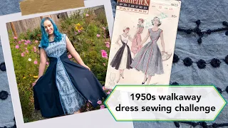 Sewing the Walkaway Dress by Butterick | Vintage sewing project + sew with me