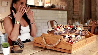 “THAT’S 10,000 CALORIES UNDER 10 MINUTES!” | 7LB BRIOCHE FRENCH TOAST CHALLENGE | @LeahShutkever