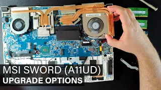 MSI SWORD (A11UD) DISASSEMBLY and UPGRADE OPTIONS (Storage, RAM, Thermal Paste, WiFi)