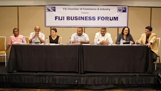 Fijian Ministers at the panel discussion of Fiji Business Forum 2016.