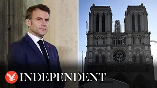 Watch again: President Macron visits Notre Dame reconstruction site