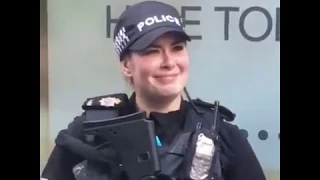 Magician performs magic trick in front of Armed Police