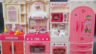 7 Minutes Satisfying with Unboxing Pink&White Super Cute Kitchen Set! ASMR Miniature No Talking